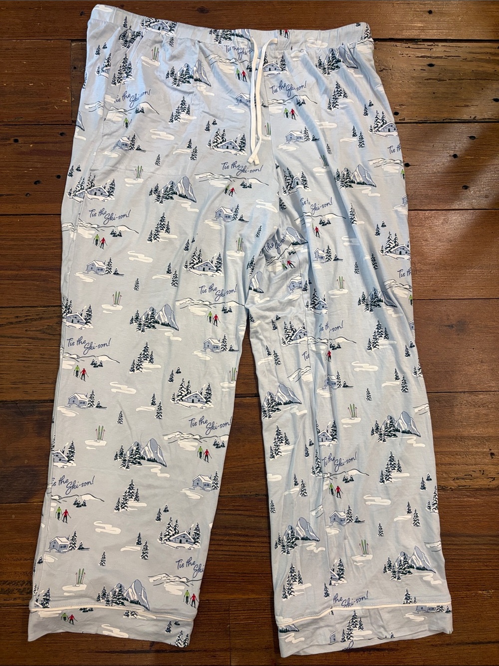 Auden Light Blue Ski Village Print Pajama Pants